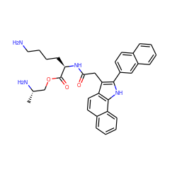 C[C@H](N)COC(=O)[C@@H](CCCCN)NC(=O)Cc1c(-c2ccc3ccccc3c2)[nH]c2c1ccc1ccccc12 ZINC000014952340