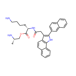 C[C@H](N)COC(=O)[C@H](CCCCN)NC(=O)Cc1c(-c2ccc3ccccc3c2)[nH]c2c1ccc1ccccc12 ZINC000014952349