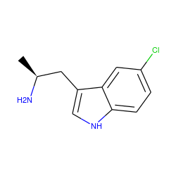 C[C@H](N)Cc1c[nH]c2ccc(Cl)cc12 ZINC000000403683