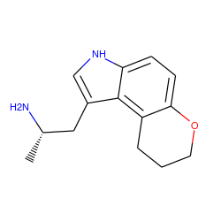 C[C@H](N)Cc1c[nH]c2ccc3c(c12)CCCO3 ZINC000003964609