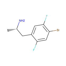 C[C@H](N)Cc1cc(F)c(Br)cc1F ZINC000040848347