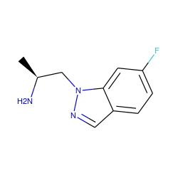 C[C@H](N)Cn1ncc2ccc(F)cc21 ZINC000000017259