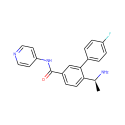 C[C@H](N)c1ccc(C(=O)Nc2ccncc2)cc1-c1ccc(F)cc1 ZINC000096286472
