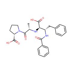 C[C@H](N[C@@H](C(=O)O)[C@H](Cc1ccccc1)NC(=O)c1ccccc1)C(=O)N1CCC[C@H]1C(=O)O ZINC000013590067