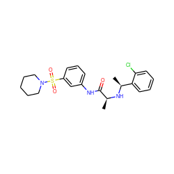 C[C@H](N[C@@H](C)c1ccccc1Cl)C(=O)Nc1cccc(S(=O)(=O)N2CCCCC2)c1 ZINC000061695607