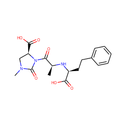 C[C@H](N[C@@H](CCc1ccccc1)C(=O)O)C(=O)N1C(=O)N(C)C[C@H]1C(=O)O ZINC000004216543