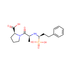 C[C@H](N[C@@H](CCc1ccccc1)P(=O)(O)O)C(=O)N1CCC[C@H]1C(=O)O ZINC000013599972