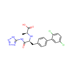 C[C@H](N[C@@H](Cc1ccc(-c2cc(Cl)ccc2Cl)cc1)C(=O)Nc1nnn[nH]1)C(=O)O ZINC000117047048