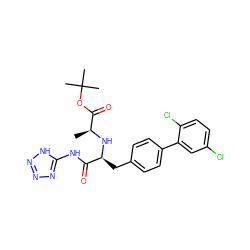 C[C@H](N[C@@H](Cc1ccc(-c2cc(Cl)ccc2Cl)cc1)C(=O)Nc1nnn[nH]1)C(=O)OC(C)(C)C ZINC000117047366