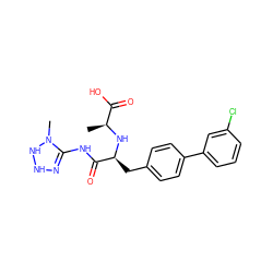 C[C@H](N[C@@H](Cc1ccc(-c2cccc(Cl)c2)cc1)C(=O)NC1=NNNN1C)C(=O)O ZINC000142162302