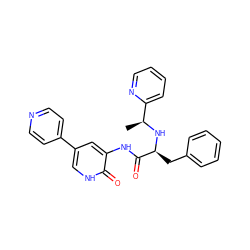 C[C@H](N[C@@H](Cc1ccccc1)C(=O)Nc1cc(-c2ccncc2)c[nH]c1=O)c1ccccn1 ZINC000095556455