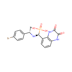 C[C@H](N[C@H](c1cccc2[nH]c(=O)c(=O)[nH]c12)P(=O)(O)O)c1ccc(Br)cc1 ZINC000001910661