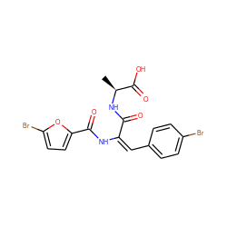 C[C@H](NC(=O)/C(=C\c1ccc(Br)cc1)NC(=O)c1ccc(Br)o1)C(=O)O ZINC000013512169