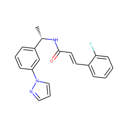 C[C@H](NC(=O)/C=C/c1ccccc1F)c1cccc(-n2cccn2)c1 ZINC000003959960