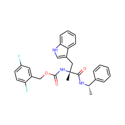 C[C@H](NC(=O)[C@@](C)(Cc1c[nH]c2ccccc12)NC(=O)OCc1cc(F)ccc1F)c1ccccc1 ZINC000001538907