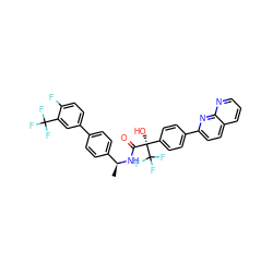 C[C@H](NC(=O)[C@@](O)(c1ccc(-c2ccc3cccnc3n2)cc1)C(F)(F)F)c1ccc(-c2ccc(F)c(C(F)(F)F)c2)cc1 ZINC000095580532