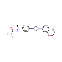 C[C@H](NC(=O)[C@@H](C)F)c1ccc(C2CN(c3ccc4c(c3)OCCO4)C2)cc1 ZINC000149933263