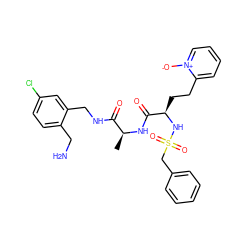 C[C@H](NC(=O)[C@@H](CCc1cccc[n+]1[O-])NS(=O)(=O)Cc1ccccc1)C(=O)NCc1cc(Cl)ccc1CN ZINC000028706235