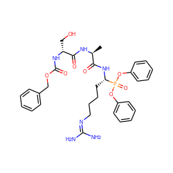 C[C@H](NC(=O)[C@@H](CO)NC(=O)OCc1ccccc1)C(=O)N[C@@H](CCCCN=C(N)N)P(=O)(Oc1ccccc1)Oc1ccccc1 ZINC000026471761