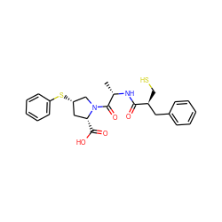 C[C@H](NC(=O)[C@@H](CS)Cc1ccccc1)C(=O)N1C[C@@H](Sc2ccccc2)C[C@H]1C(=O)O ZINC000029478945