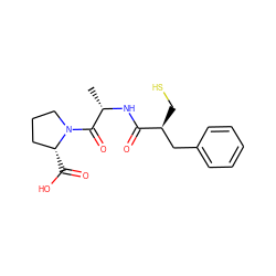 C[C@H](NC(=O)[C@@H](CS)Cc1ccccc1)C(=O)N1CCC[C@H]1C(=O)O ZINC000029478858