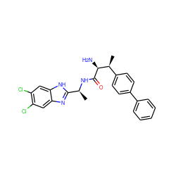 C[C@H](NC(=O)[C@@H](N)[C@@H](C)c1ccc(-c2ccccc2)cc1)c1nc2cc(Cl)c(Cl)cc2[nH]1 ZINC000073197505