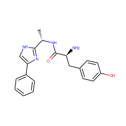 C[C@H](NC(=O)[C@@H](N)Cc1ccc(O)cc1)c1nc(-c2ccccc2)c[nH]1 ZINC000095572616