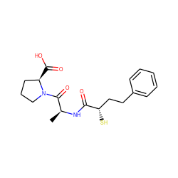 C[C@H](NC(=O)[C@@H](S)CCc1ccccc1)C(=O)N1CCC[C@H]1C(=O)O ZINC000013747296