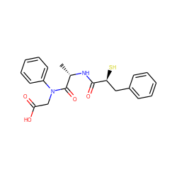 C[C@H](NC(=O)[C@@H](S)Cc1ccccc1)C(=O)N(CC(=O)O)c1ccccc1 ZINC000029472502