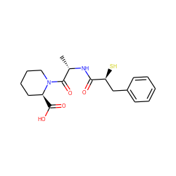 C[C@H](NC(=O)[C@@H](S)Cc1ccccc1)C(=O)N1CCCC[C@@H]1C(=O)O ZINC000013747314