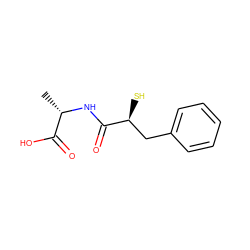 C[C@H](NC(=O)[C@@H](S)Cc1ccccc1)C(=O)O ZINC000013747262