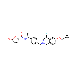 C[C@H](NC(=O)[C@@H]1CCC(=O)O1)c1ccc(CN2Cc3ccc(OCC4CC4)cc3[C@H](F)C2)cc1 ZINC001772629634