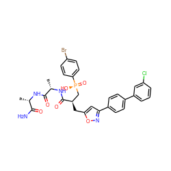 C[C@H](NC(=O)[C@H](C)NC(=O)[C@H](Cc1cc(-c2ccc(-c3cccc(Cl)c3)cc2)no1)C[P@](=O)(O)c1ccc(Br)cc1)C(N)=O ZINC000095596711