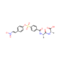 C[C@H](NC(=O)[C@H](C)NC(=O)c1ccc(S(=O)(=O)Oc2ccc(/C=C/[N+](=O)[O-])cc2)cc1)C(=O)O ZINC000013823400