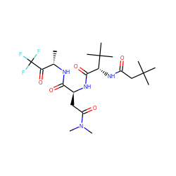 C[C@H](NC(=O)[C@H](CC(=O)N(C)C)NC(=O)[C@@H](NC(=O)CC(C)(C)C)C(C)(C)C)C(=O)C(F)(F)F ZINC000013540725