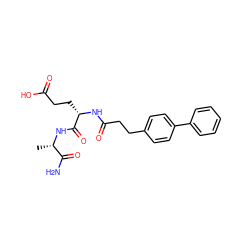 C[C@H](NC(=O)[C@H](CCC(=O)O)NC(=O)CCc1ccc(-c2ccccc2)cc1)C(N)=O ZINC000144387817