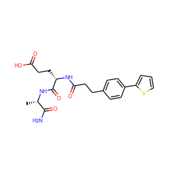 C[C@H](NC(=O)[C@H](CCC(=O)O)NC(=O)CCc1ccc(-c2cccs2)cc1)C(N)=O ZINC000144446292