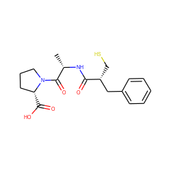 C[C@H](NC(=O)[C@H](CS)Cc1ccccc1)C(=O)N1CCC[C@H]1C(=O)O ZINC000029475526