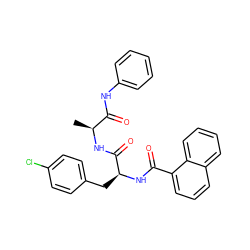 C[C@H](NC(=O)[C@H](Cc1ccc(Cl)cc1)NC(=O)c1cccc2ccccc12)C(=O)Nc1ccccc1 ZINC000001547909