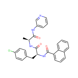 C[C@H](NC(=O)[C@H](Cc1ccc(Cl)cc1)NC(=O)c1cccc2ccccc12)C(=O)Nc1cccnc1 ZINC000001549274