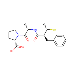 C[C@H](NC(=O)[C@H](Cc1ccccc1)[C@H](C)S)C(=O)N1CCC[C@H]1C(=O)O ZINC000029478004