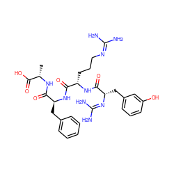 C[C@H](NC(=O)[C@H](Cc1ccccc1)NC(=O)[C@H](CCCN=C(N)N)NC(=O)[C@H](Cc1cccc(O)c1)N=C(N)N)C(=O)O ZINC000027561425