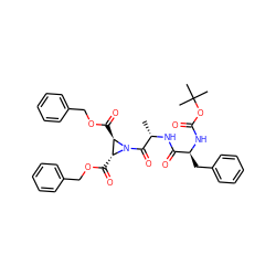 C[C@H](NC(=O)[C@H](Cc1ccccc1)NC(=O)OC(C)(C)C)C(=O)N1[C@H](C(=O)OCc2ccccc2)[C@H]1C(=O)OCc1ccccc1 ZINC000036178741