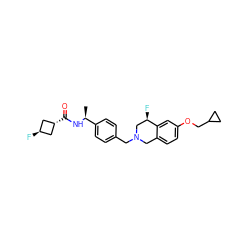 C[C@H](NC(=O)[C@H]1C[C@H](F)C1)c1ccc(CN2Cc3ccc(OCC4CC4)cc3[C@H](F)C2)cc1 ZINC001772641369