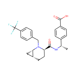 C[C@H](NC(=O)[C@H]1CC[C@@H]2C[C@@H]2N1Cc1ccc(C(F)(F)F)cc1)c1ccc(C(=O)O)cc1 ZINC000147661897