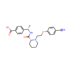 C[C@H](NC(=O)[C@H]1CCCCN1CCOc1ccc(C#N)cc1)c1ccc(C(=O)O)cc1 ZINC000224885438