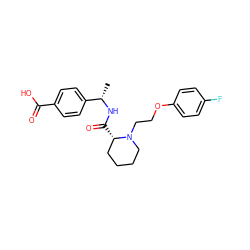 C[C@H](NC(=O)[C@H]1CCCCN1CCOc1ccc(F)cc1)c1ccc(C(=O)O)cc1 ZINC000224865380