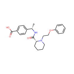 C[C@H](NC(=O)[C@H]1CCCCN1CCOc1ccccc1)c1ccc(C(=O)O)cc1 ZINC000103260970