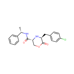 C[C@H](NC(=O)[C@H]1COC(=O)[C@H](Cc2ccc(Cl)cc2)N1)c1ccccc1 ZINC000038147790