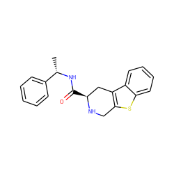 C[C@H](NC(=O)[C@H]1Cc2c(sc3ccccc23)CN1)c1ccccc1 ZINC000013833800